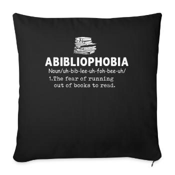 Abibliophobie Rat de bibliothèque Lecture de livres - Housse de coussin décorative 45 x 45 cm - noir - Devant