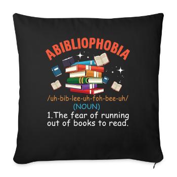 Abibliophobie Rat de bibliothèque Lecture de livres - Housse de coussin décorative 45 x 45 cm - noir - Devant