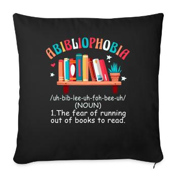 Abibliophobie Rat de bibliothèque Lecture de livres - Housse de coussin décorative 45 x 45 cm - noir - Devant