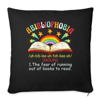 Abibliophobie Rat de bibliothèque Lecture de livres - Housse de coussin décorative 45 x 45 cm - noir - Devant