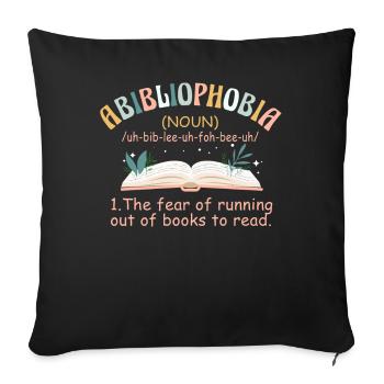 Abibliophobie Rat de bibliothèque Lecture de livres - Housse de coussin décorative 45 x 45 cm - noir - Devant