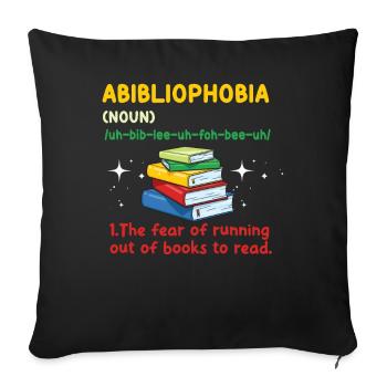Abibliophobie Rat de bibliothèque Lecture de livres - Housse de coussin décorative 45 x 45 cm - noir - Devant