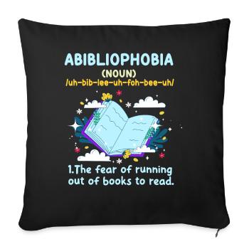 Abibliophobie Rat de bibliothèque Lecture de livres - Housse de coussin décorative 45 x 45 cm - noir - Devant