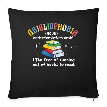 Abibliophobie Rat de bibliothèque Lecture de livres - Housse de coussin décorative 45 x 45 cm - noir - Devant