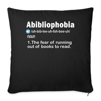 Abibliophobie Rat de bibliothèque Lecture de livres - Housse de coussin décorative 45 x 45 cm - noir - Devant