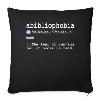 Abibliophobie Rat de bibliothèque Lecture de livres - Housse de coussin décorative 45 x 45 cm - noir - Devant