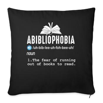Abibliophobie Rat de bibliothèque Lecture de livres - Housse de coussin décorative 45 x 45 cm - noir - Devant