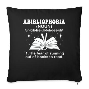 Abibliophobie Rat de bibliothèque Lecture de livres - Housse de coussin décorative 45 x 45 cm - noir - Devant