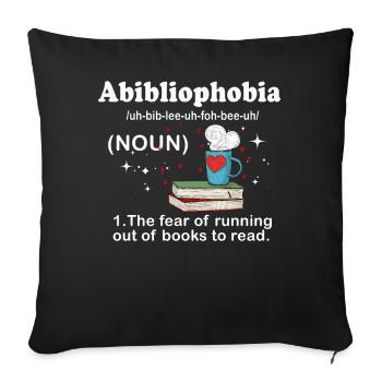 Abibliophobie Rat de bibliothèque Lecture de livres - Housse de coussin décorative 45 x 45 cm - noir - Devant