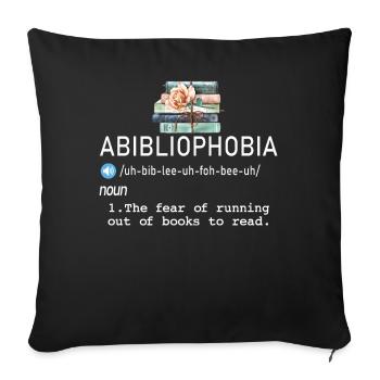 Abibliophobie Rat de bibliothèque Lecture de livres - Housse de coussin décorative 45 x 45 cm - noir - Devant