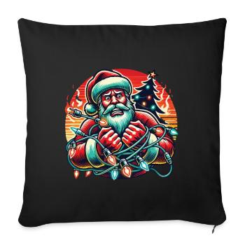 Christmas Electrocution Dark and Humorous - Sofa pillowcase 17,3'' x 17,3'' (45 x 45 cm) - black - Front