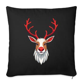 Merry Reindeer Christmas Motif - Sofa pillowcase 17,3'' x 17,3'' (45 x 45 cm) - black - Front