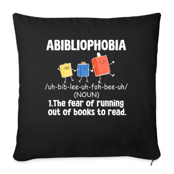 Abibliophobie Rat de bibliothèque Lecture de livres - Housse de coussin décorative 45 x 45 cm - noir - Devant