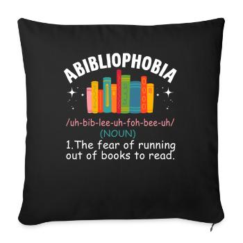 Abibliophobie Rat de bibliothèque Lecture de livres - Housse de coussin décorative 45 x 45 cm - noir - Devant