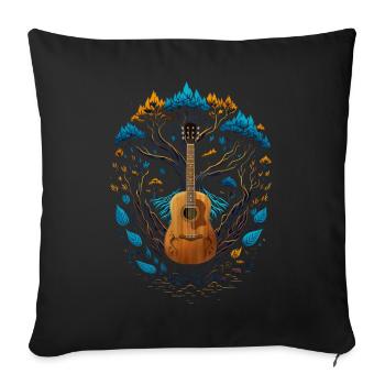 Yggdrasil Nature Musician Tree Of Life - Sofa pillowcase 17,3'' x 17,3'' (45 x 45 cm) - black - Front