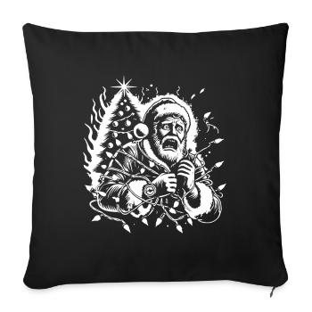 Christmas Electrocution Dark Santa Humor - Sofa pillowcase 17,3'' x 17,3'' (45 x 45 cm) - black - Front