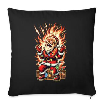 Santa Claus gets electrocuted catastrophe - Sofa pillowcase 17,3'' x 17,3'' (45 x 45 cm) - black - Front