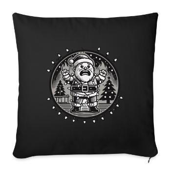 Christmas Electrocution Santa Claus Retro - Sofa pillowcase 17,3'' x 17,3'' (45 x 45 cm) - black - Front