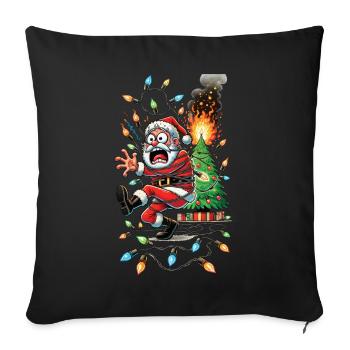 Santa Claus Electrocution Chaos Disaster - Sofa pillowcase 17,3'' x 17,3'' (45 x 45 cm) - black - Front