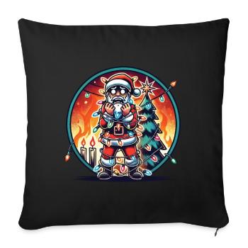 Electrocution Santa Claus Chaos - Sofa pillowcase 17,3'' x 17,3'' (45 x 45 cm) - black - Front