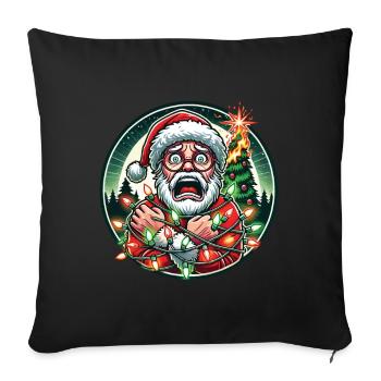 Christmas electrocution chaos with Santa - Sofa pillowcase 17,3'' x 17,3'' (45 x 45 cm) - black - Front