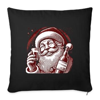 Christmas Humor Santa Alcohol Connoisseur - Sofa pillowcase 17,3'' x 17,3'' (45 x 45 cm) - black - Front