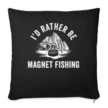 Neodymium Magnet Fishing Magnetic Fisher - Sofa pillowcase 17,3'' x 17,3'' (45 x 45 cm) - black - Front