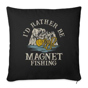 Neodymium Magnet Fishing Magnetic Fisher - Sofa pillowcase 17,3'' x 17,3'' (45 x 45 cm) - black - Front