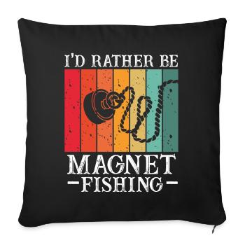 Neodymium Magnet Fishing Magnetic Fisher - Sofa pillowcase 17,3'' x 17,3'' (45 x 45 cm) - black - Front