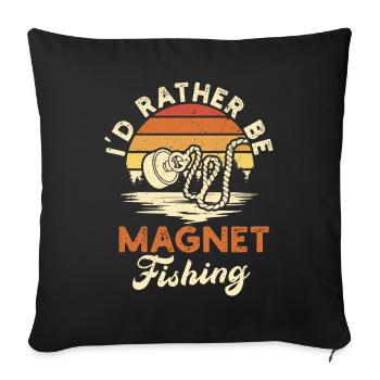 Neodymium Magnet Fishing Magnetic Fisher - Sofa pillowcase 17,3'' x 17,3'' (45 x 45 cm) - black - Front