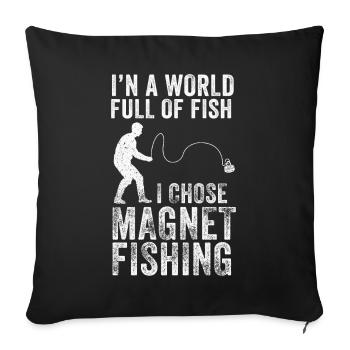 Neodymium Magnet Fishing Magnetic Fisher - Sofa pillowcase 17,3'' x 17,3'' (45 x 45 cm) - black - Front