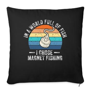 Neodymium Magnet Fishing Magnetic Fisher - Sofa pillowcase 17,3'' x 17,3'' (45 x 45 cm) - black - Front