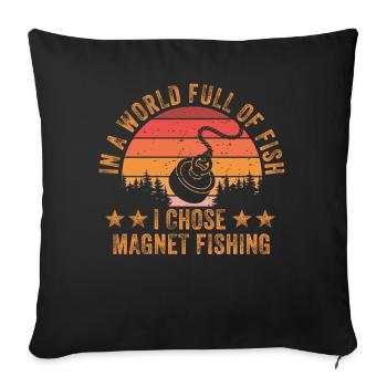 Neodymium Magnet Fishing Magnetic Fisher - Sofa pillowcase 17,3'' x 17,3'' (45 x 45 cm) - black - Front