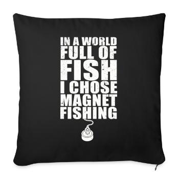 Neodymium Magnet Fishing Magnetic Fisher - Sofa pillowcase 17,3'' x 17,3'' (45 x 45 cm) - black - Front