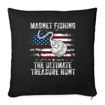 Neodymium Magnet Fishing Magnetic Fisher - Sofa pillowcase 17,3'' x 17,3'' (45 x 45 cm) - black - Front