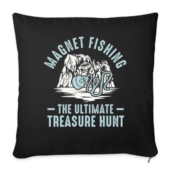 Neodymium Magnet Fishing Magnetic Fisher - Sofa pillowcase 17,3'' x 17,3'' (45 x 45 cm) - black - Front