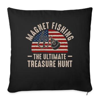 Neodymium Magnet Fishing Magnetic Fisher - Sofa pillowcase 17,3'' x 17,3'' (45 x 45 cm) - black - Front