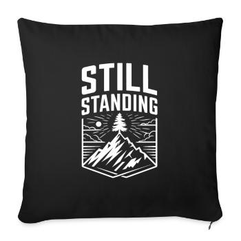 Still Standing – Design minimaliste - Housse de coussin décorative 45 x 45 cm - noir - Devant