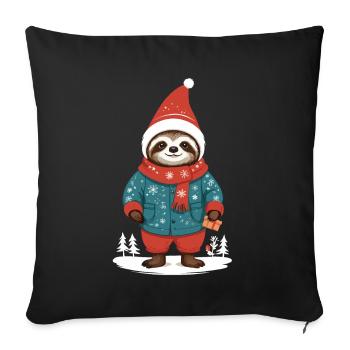 Cozy Christmas Sloth Winter Design - Sofa pillowcase 17,3'' x 17,3'' (45 x 45 cm) - black - Front