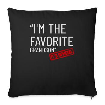 C'est officiel, je suis le petit-fils préféré - Housse de coussin décorative 45 x 45 cm - noir - Devant