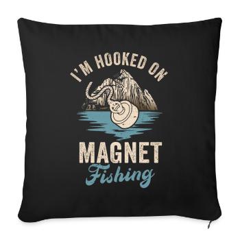 Neodymium Magnet Fishing Magnetic Fisher - Sofa pillowcase 17,3'' x 17,3'' (45 x 45 cm) - black - Front