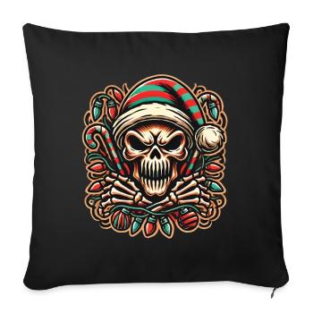 Skull Christmas Skull Spooky Holidays - Sofa pillowcase 17,3'' x 17,3'' (45 x 45 cm) - black - Front