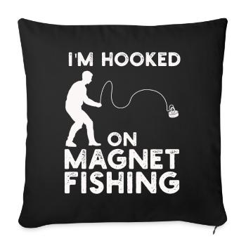 Neodymium Magnet Fishing Magnetic Fisher - Sofa pillowcase 17,3'' x 17,3'' (45 x 45 cm) - black - Front