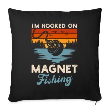Neodymium Magnet Fishing Magnetic Fisher - Sofa pillowcase 17,3'' x 17,3'' (45 x 45 cm) - black - Front