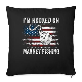 Neodymium Magnet Fishing Magnetic Fisher - Sofa pillowcase 17,3'' x 17,3'' (45 x 45 cm) - black - Front