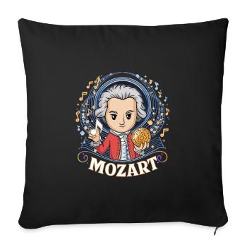 Mozart – Witziges Design für Musikliebhaber - Sofakissenbezug 45 x 45 cm - Schwarz - Vorne