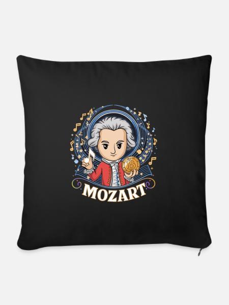 Mozart – Un design amusant pour les mélomanes - Housse de coussin décorative 45 x 45 cm - noir