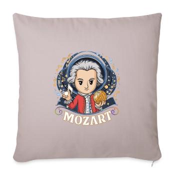 Mozart – Funny design for music lovers - Sofa pillowcase 17,3'' x 17,3'' (45 x 45 cm) - light taupe - Front