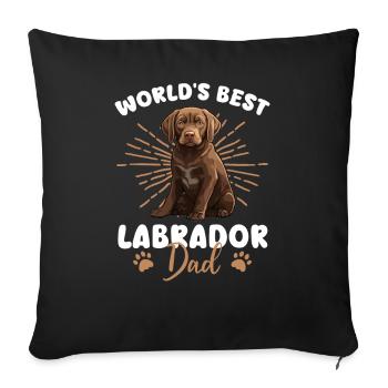 Labrador Retriver Groovy Labrador Dad - Sofa pillowcase 17,3'' x 17,3'' (45 x 45 cm) - black - Front