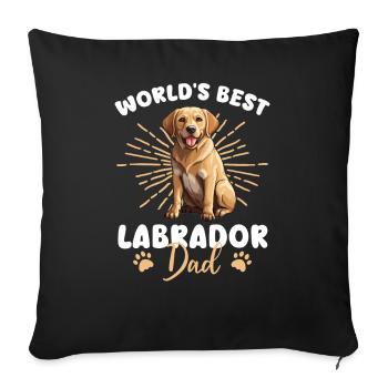 Labrador Retriver Groovy Labrador Dad - Sofa pillowcase 17,3'' x 17,3'' (45 x 45 cm) - black - Front